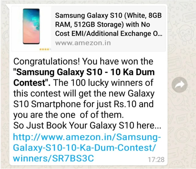 Spam-Link-In-Whatsapp-Message