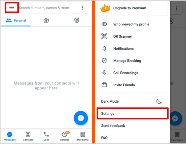 Hamburger-Menu-Settings