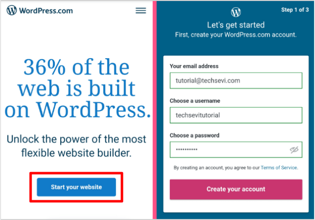 Wordpress-Create-Free-Website